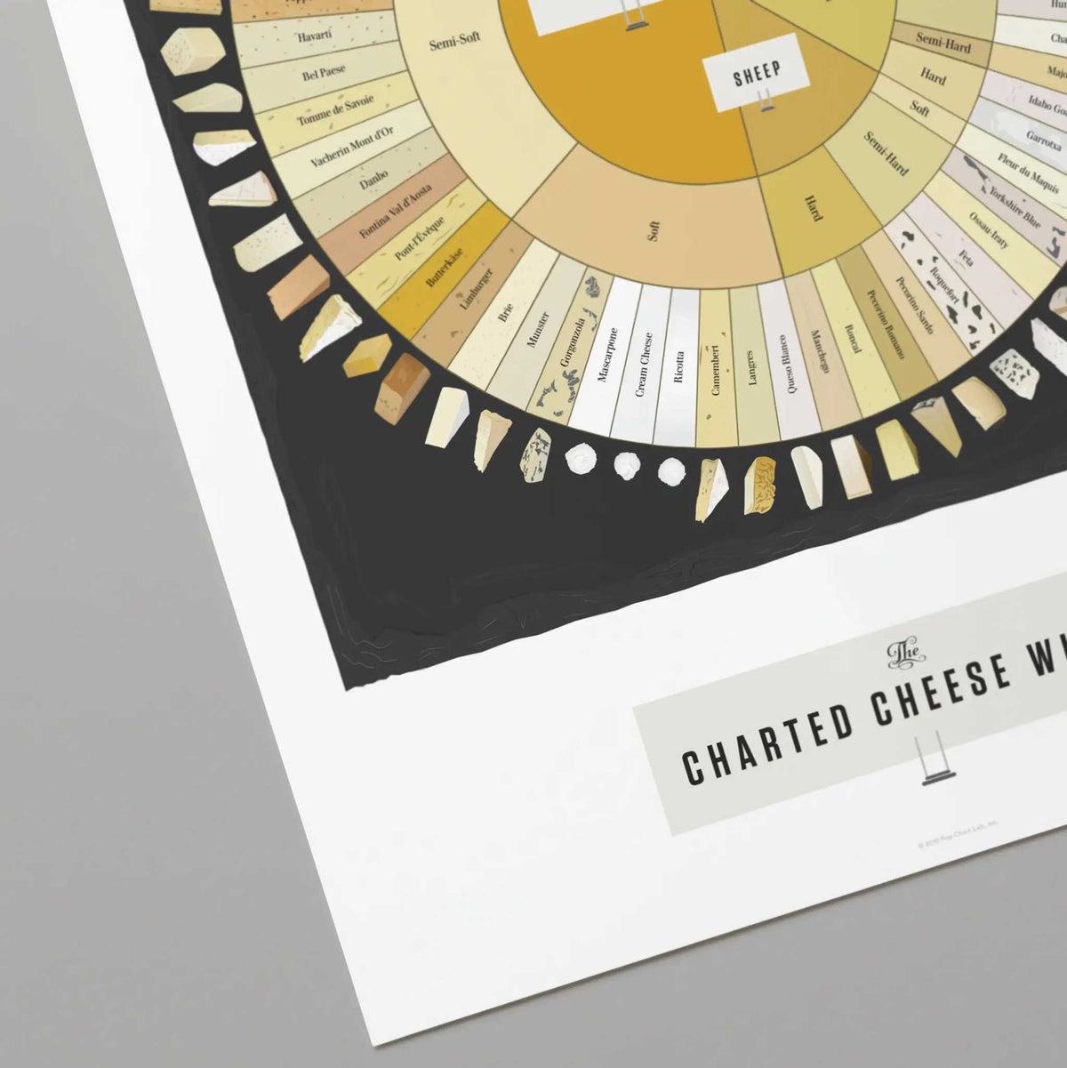 THE CHARTED CHEESE WHEEL | Infografik KÄSE POSTER | 41x51 cm | Pop Chart