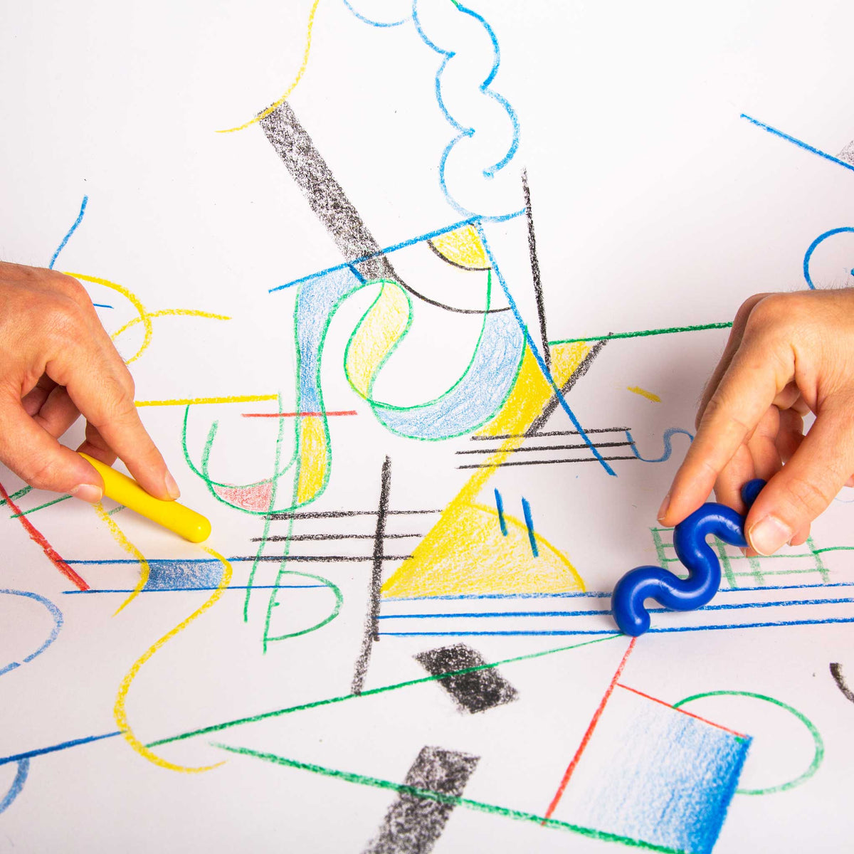 CRAYONS DE Griffonnage | Ensemble de 5 couleurs | OUTIL DE PEINTURE À LA CIRE | Nicolas Bentel | Sont conscients