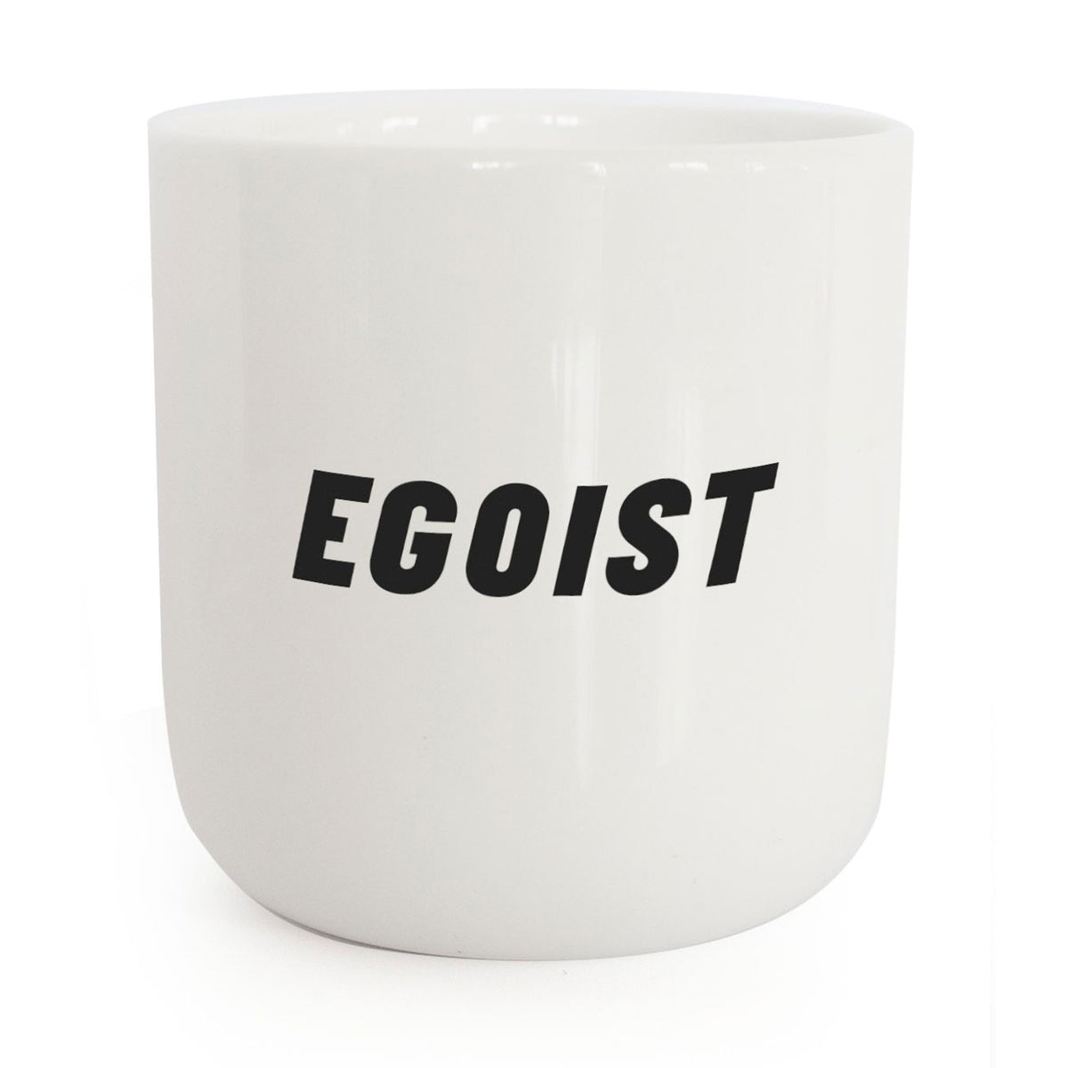 ÉGOÏSTE | MUG à café et à thé blanc avec typo noire | Série Attitudes | PLTY