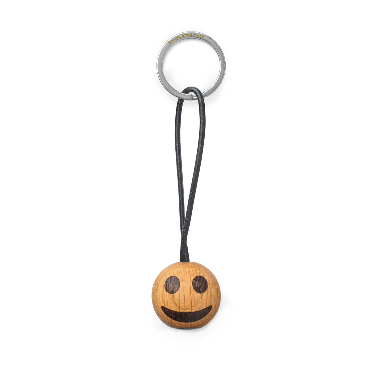 Emoticon-Schlüsselanhänger Grinsen – Eiche | Spring Copenhagen
