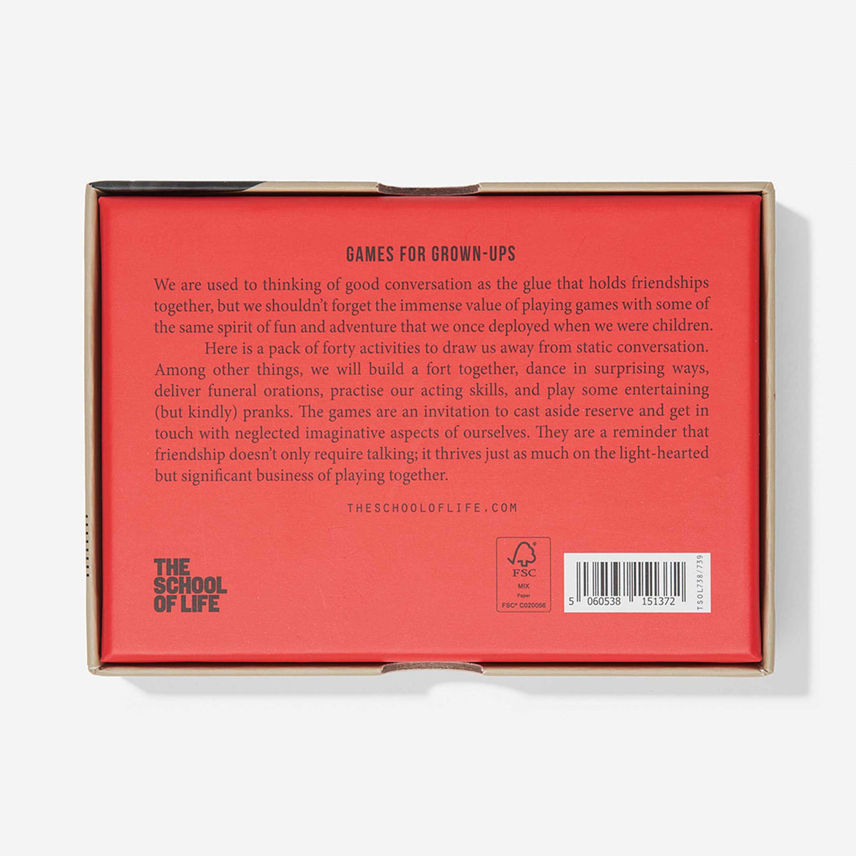 Kartenset "Games for Grown-Ups" – Englisch | The School of Life