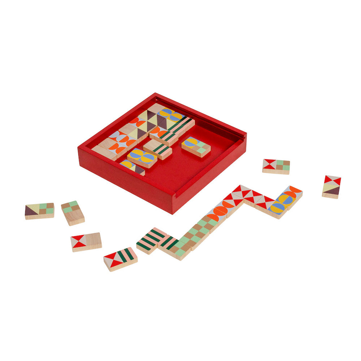 GEO PATTERN DOMINOES | Holz-DOMINO SPIEL m. 28 Steinen | Panisa Khunprasert | MoMA