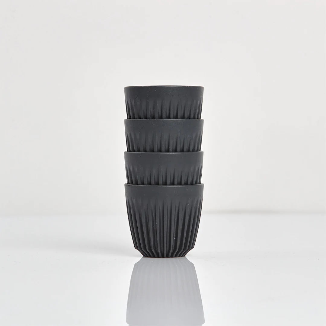 HUSKEE ESPRESSO CUPS | wiederverwendbare ESPRESSO-BECHER aus Kaffee-Schalen | 9cl im 4er Set | Huskee