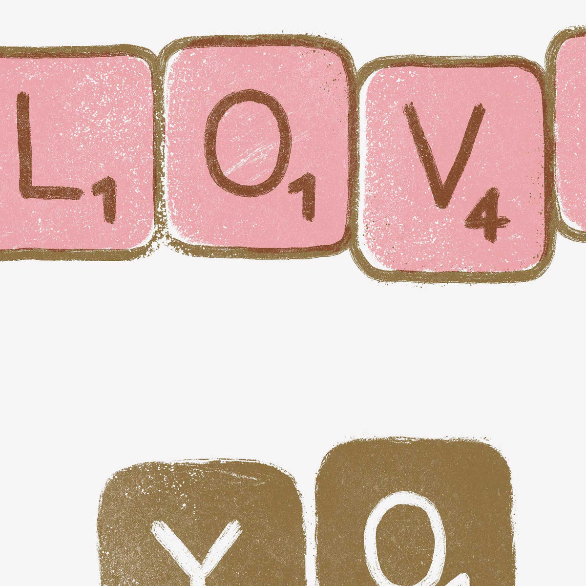 I LOVE YOU SCRABBLE | Grafik POSTER | A3 Format | Just Another Cool Design