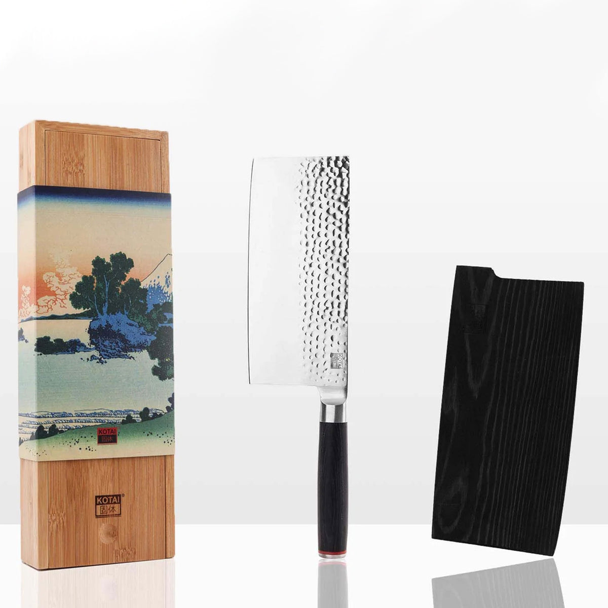 CLEAVER | HACKBEIL-MESSER | hölzerne Saya & Bambus-Geschenkbox | 19cm Klinge | Kotai