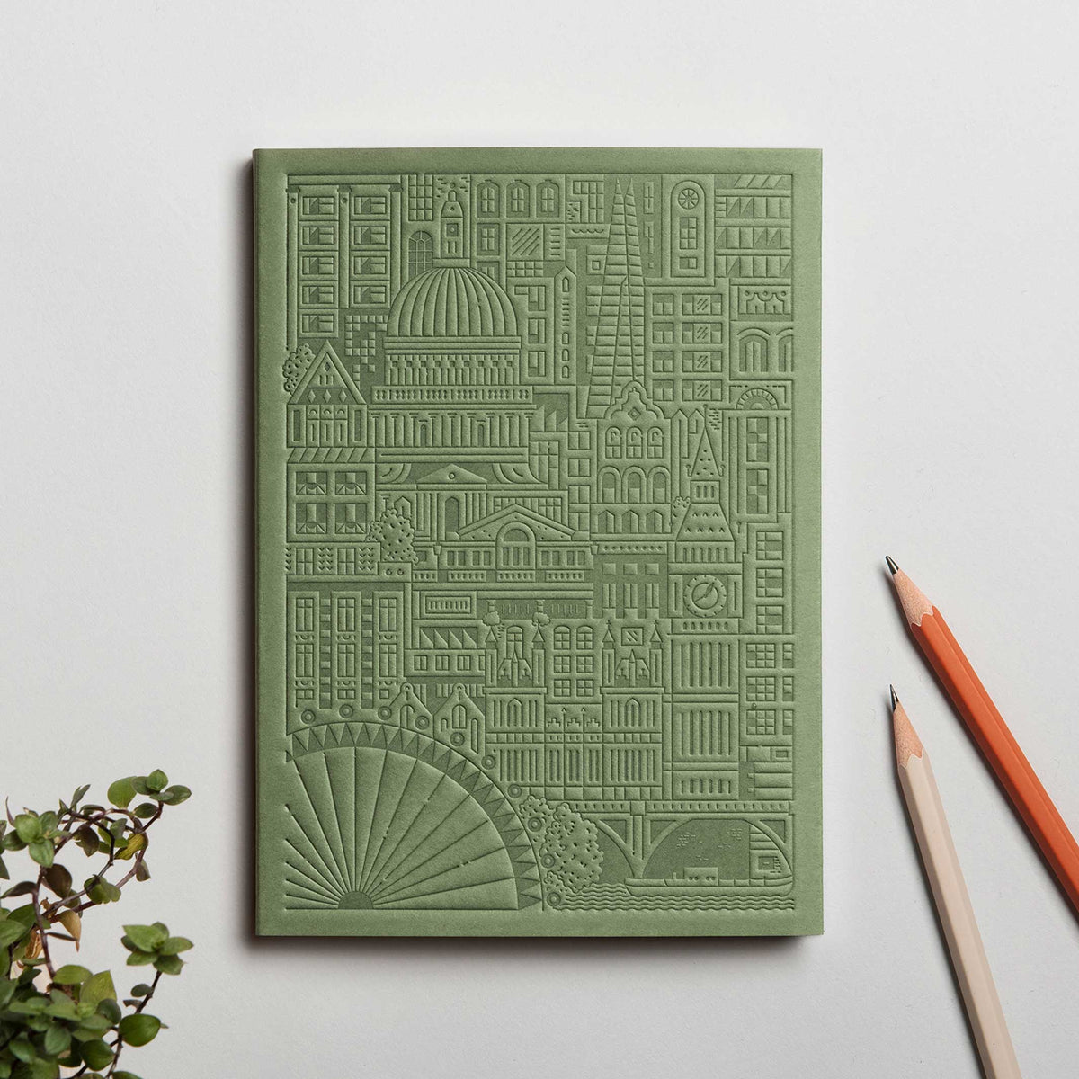 LONDON NOTEBOOK - grünes Notizbuch - 18x13 cm & 128 Seiten | the city works