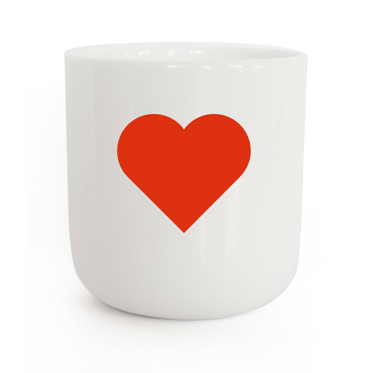 RED HEART - weisser Kaffee- & Tee-Becher mit rotem HERZ - 250 ml - Letters & Glyphs Serie | PLTY