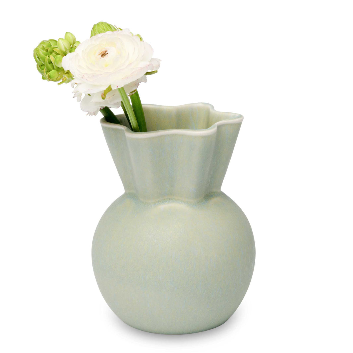 Keramikvase "Svungen Top" – Hellgrün · 14 cm | Spring Copenhagen