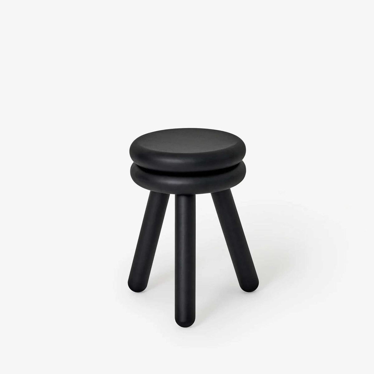 PLUMA STOOL TALL Schwarz | Großer Holz-HOCKER | Steven Bukowski | Areaware