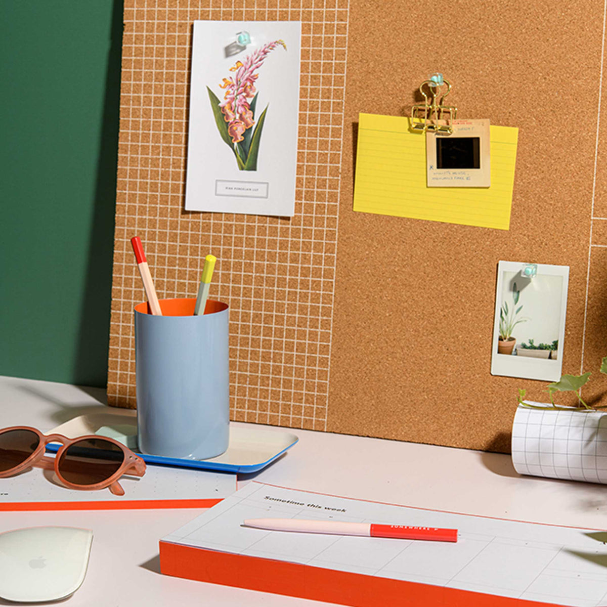 TWO TONE Pencil holder - stahlblau-oranger STIFTEHALTER - Two Tone Kollektion | Somewhere