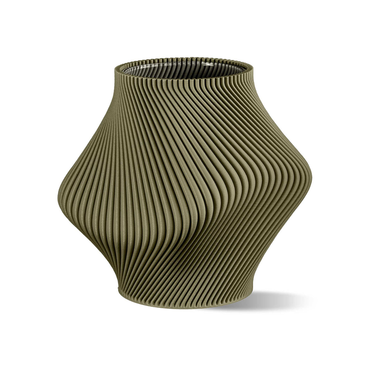 Vase Bloz – Olive · 3D-Druck · Innenvase · 20 cm | Sheyn