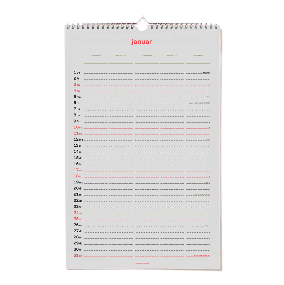zweitausend&sechsundzwanzig - FAMILIENKALENDER & PLANER 2026 - 27×42 cm | rikiki