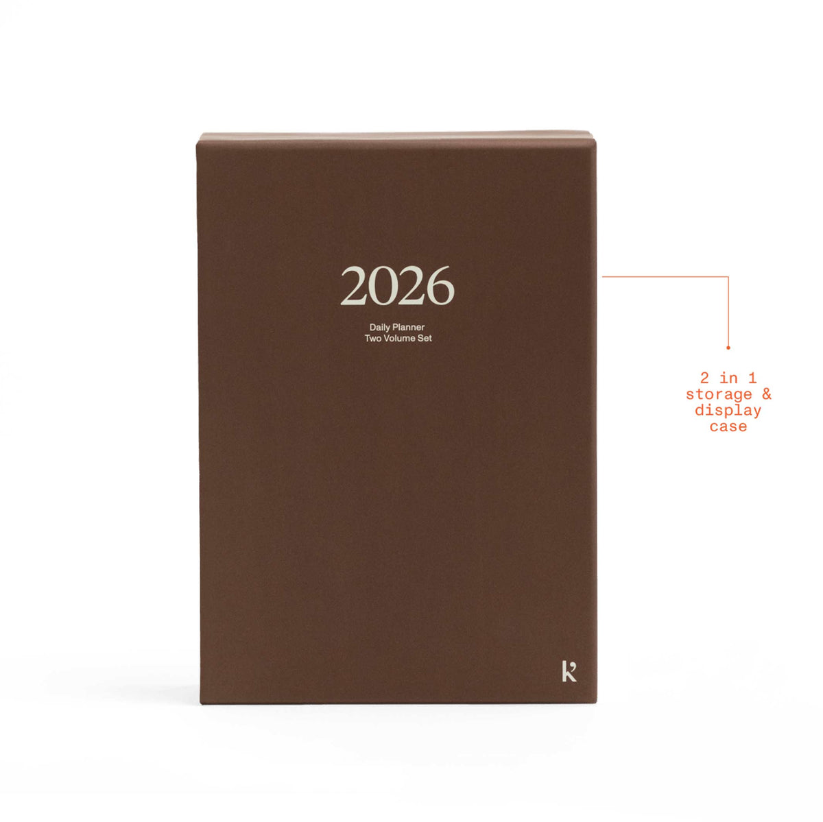 DAILY PLANNER 2026 LATTE - zweiteiliges Tagesplaner & Kalender Set - Hardcover A5 | KarstGoods