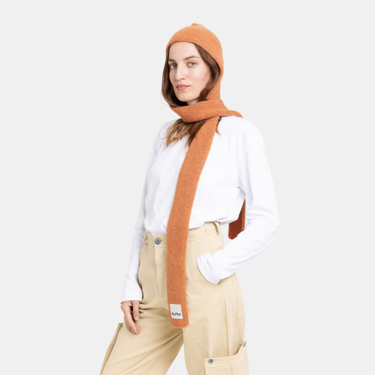 ALPACA BALACLAVA SCARF - Sturmhaube mit Schal - Rust | Buffet Clothing