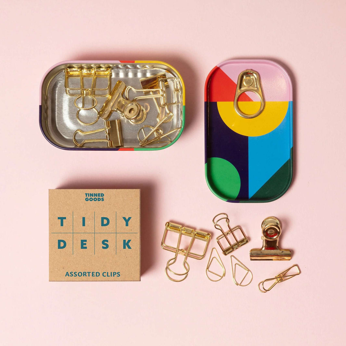Foldback-Klammern "Tidy Desk" – Gold · in Dose | Block Design