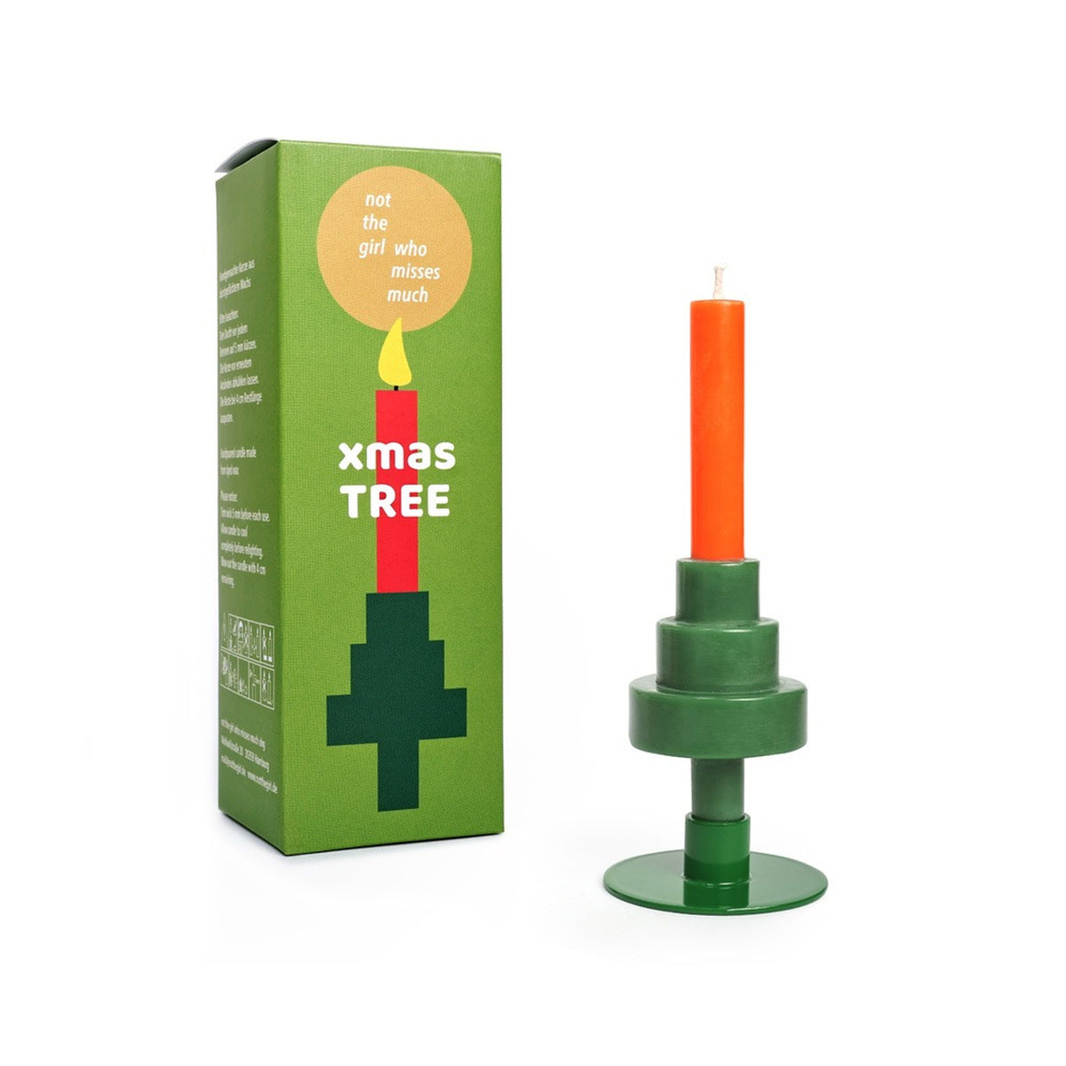 XMAS TREE CANDLE - Party Kerze mit Mini Pop Ständer - ca. 13 cm hoch. | Not the girl who misses much