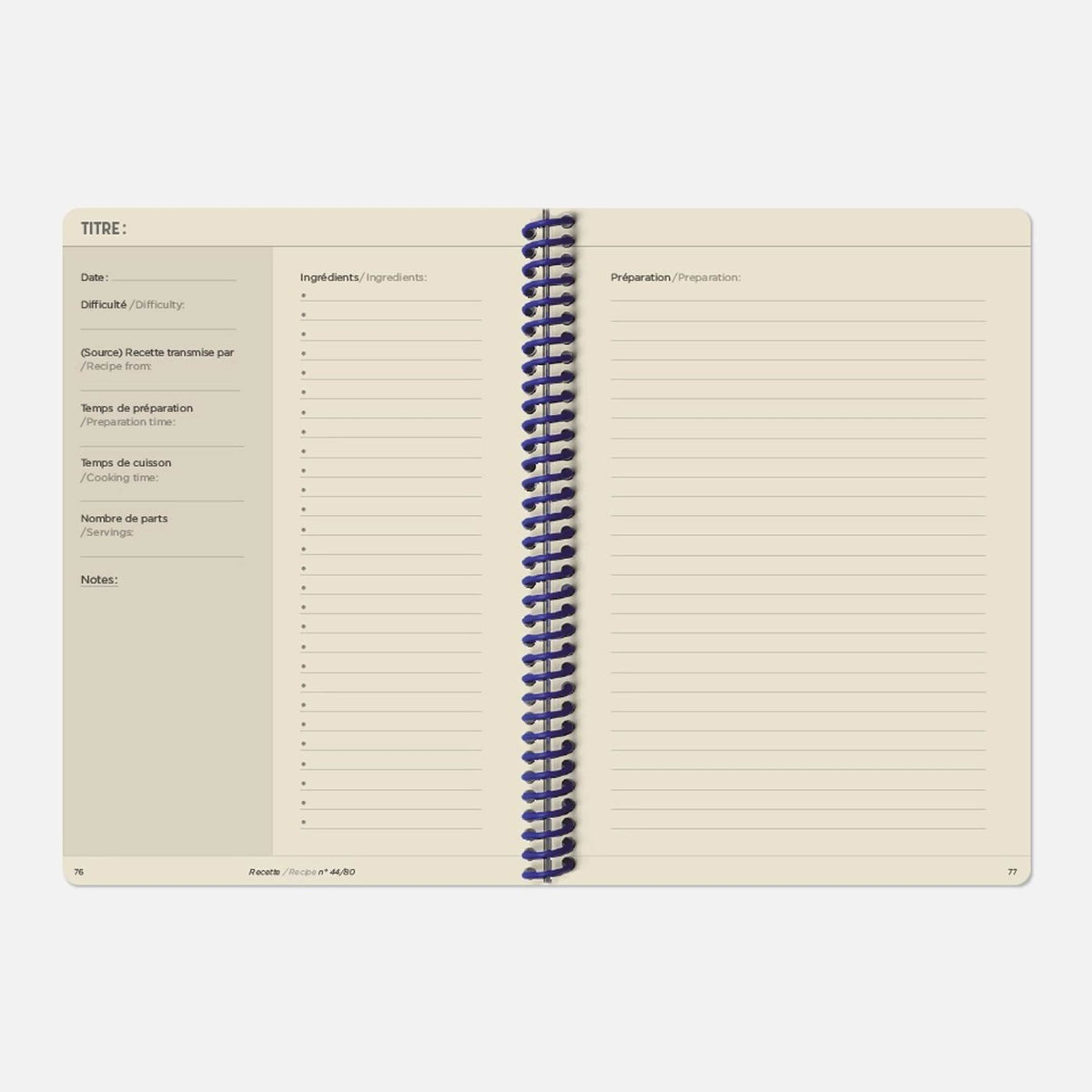 Rezepte-Notizbuch "Canvas" – Bordeaux · A5 | Papier Tigre