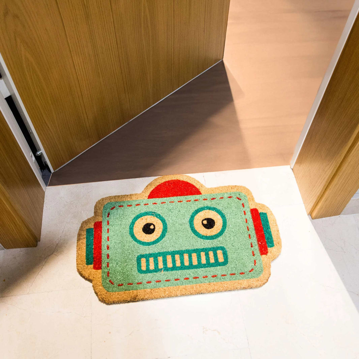 Fußmatte Roboter – Hellblau · Kinder-Motiv · 60×40 cm | Fisura