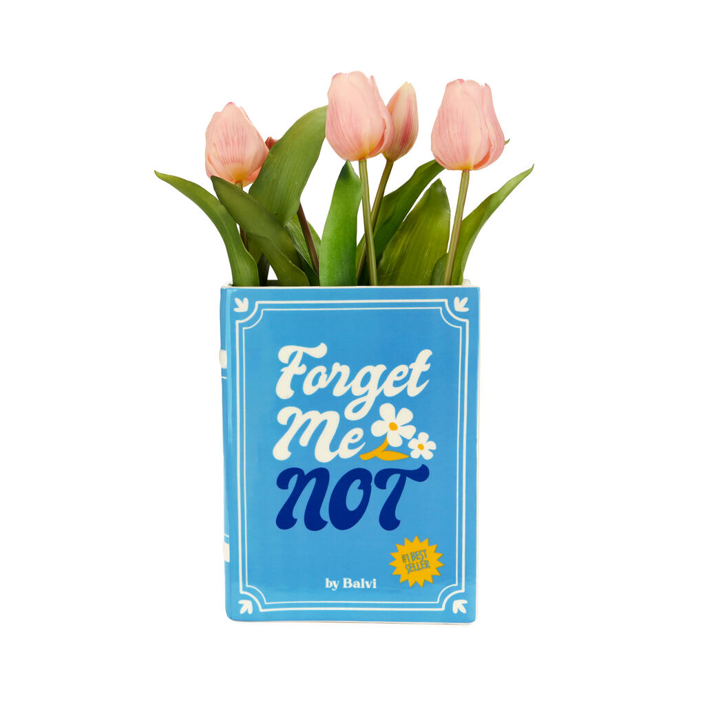 Buchvase "Forget Me Not" – Blau · Keramik · 20 cm | Balvi