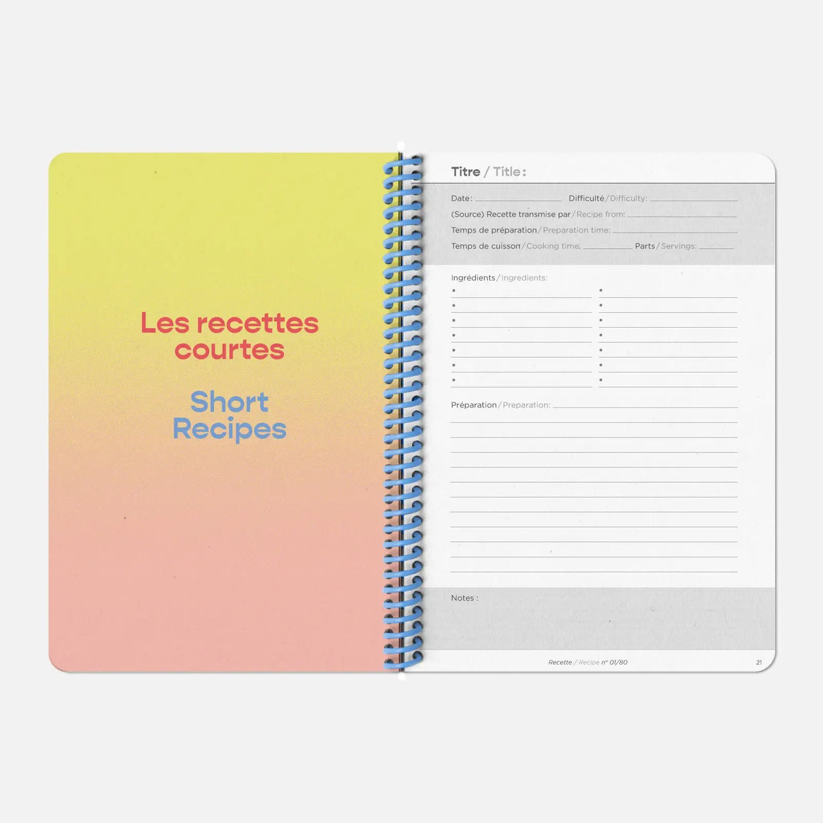 Rezepte-Notizbuch "Carnet de Recettes" – A5 | Papier Tigre
