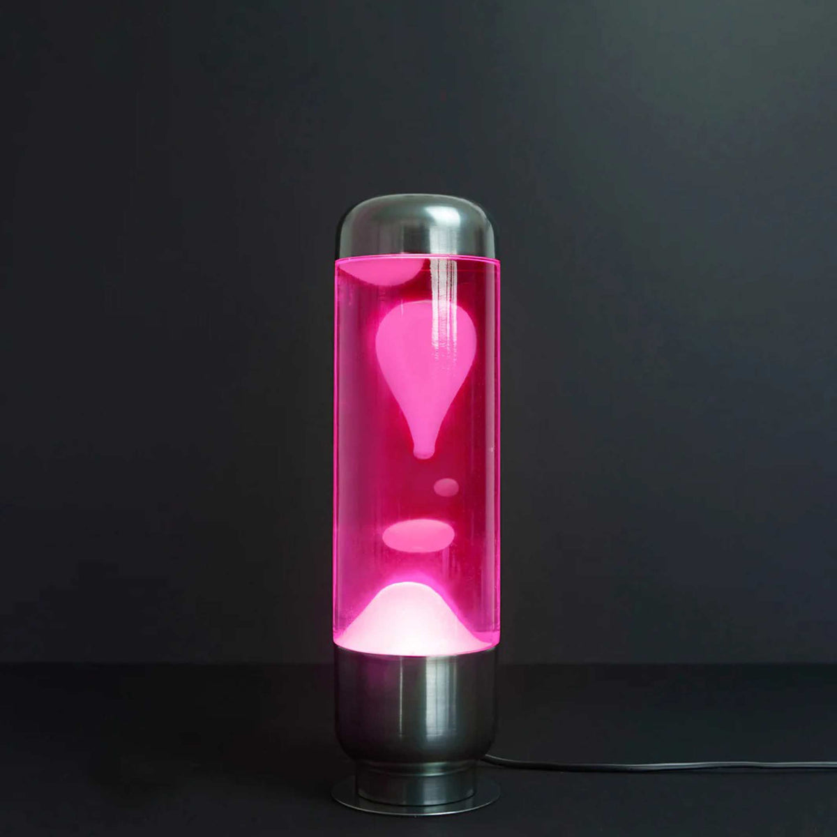 Lavalampe Capsule – Pink-Weiß · Aluminium · 35 cm | Balvi