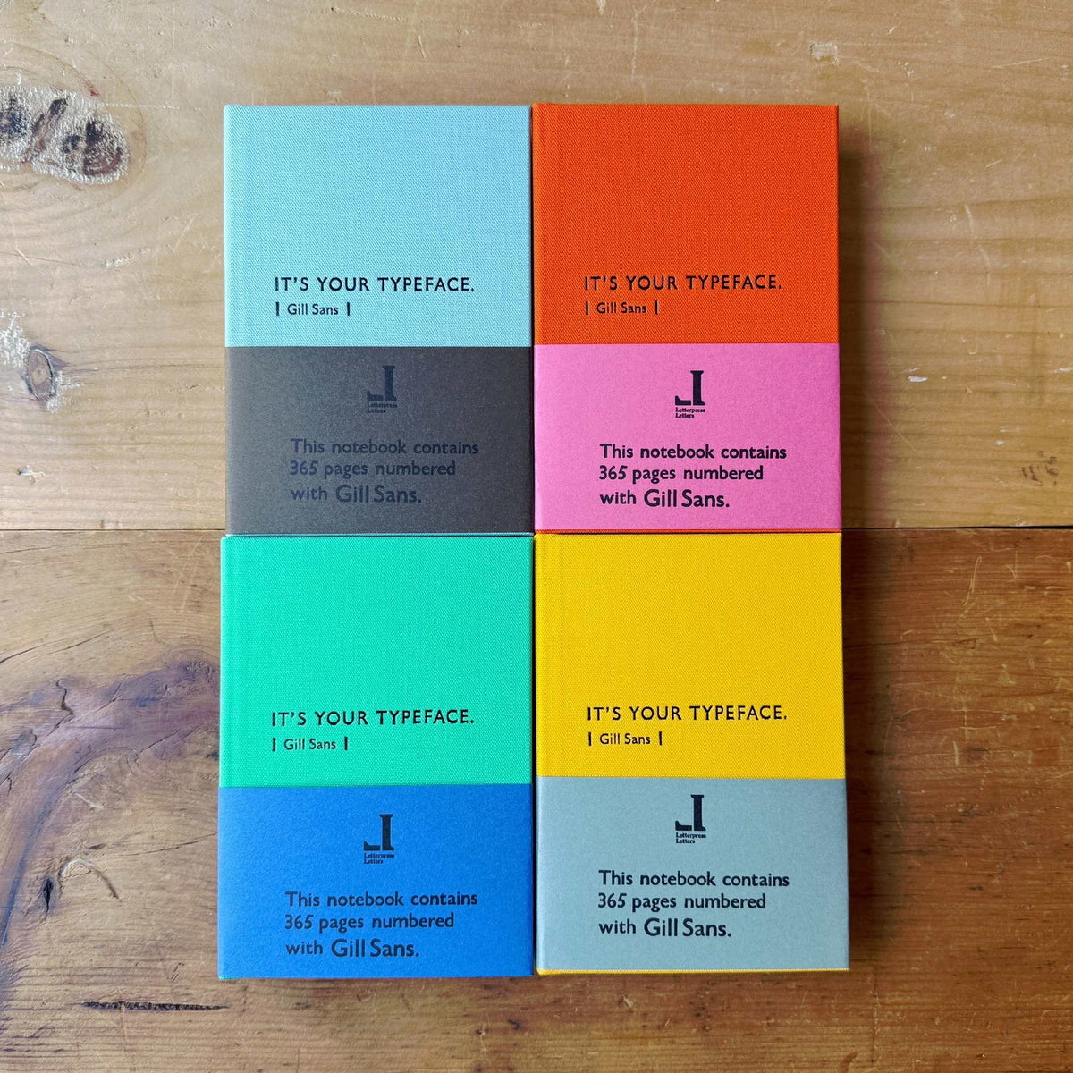 Notizbuch Typeface Gill Sans – Letterpress, A6 Orange, Japan | Tomigaya · Geschenk Design