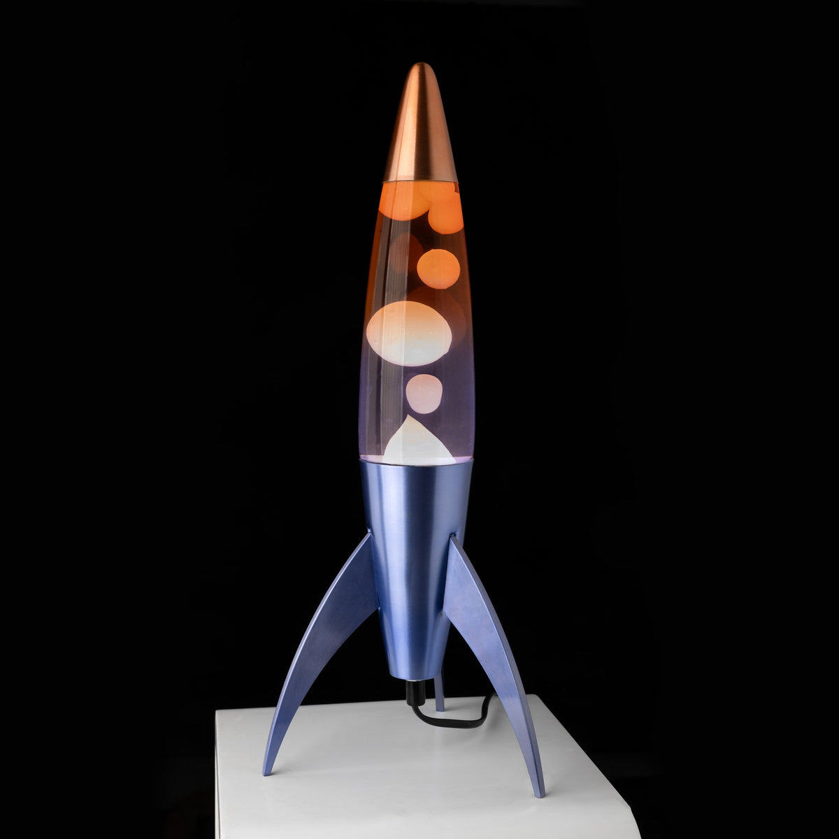 Lavalampe Rocket – Blau Gradient · Retro · 45 cm | Fisura