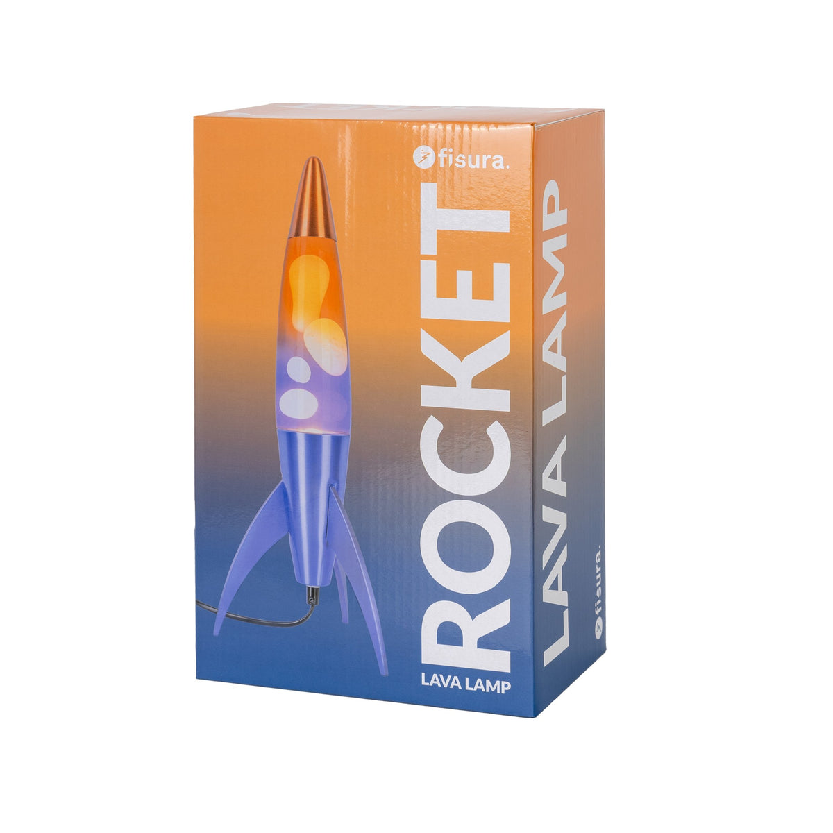Lava Lamp Rocket – Blue Gradient · Retro · 45 cm | Fisura