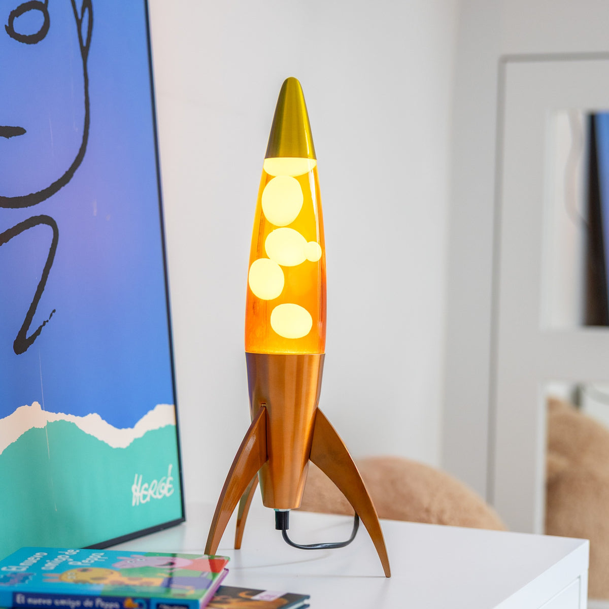 Lavalampe Rocket – Orange Gradient · Retro · 45 cm | Fisura