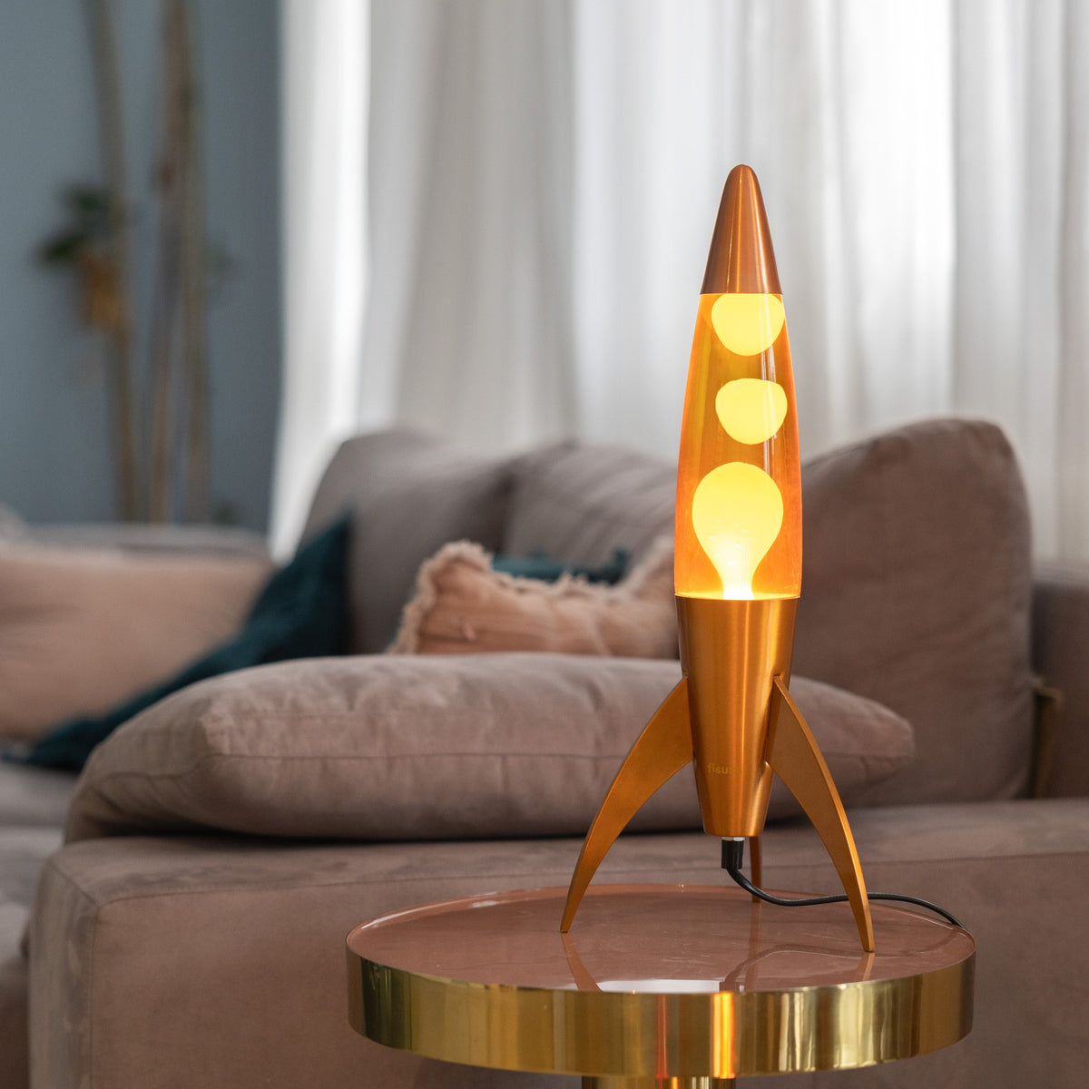 Lavalampe Rocket – Orange Gradient · Retro · 45 cm | Fisura