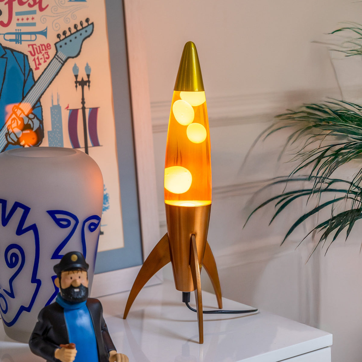 Lavalampe Rocket – Orange Gradient · Retro · 45 cm | Fisura