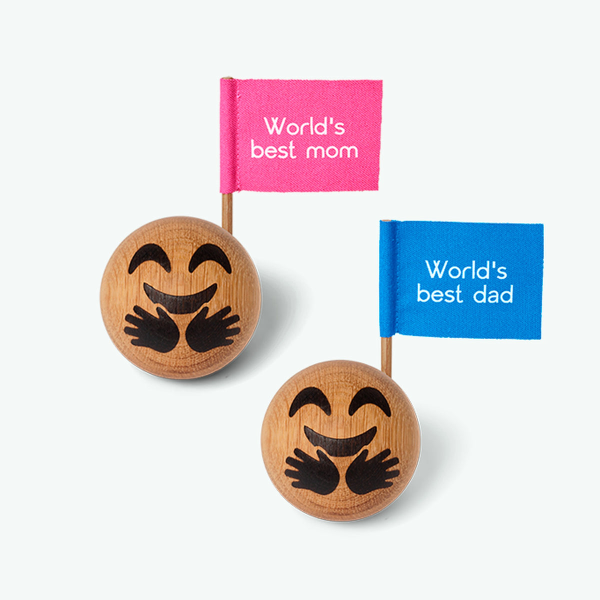 Holz-Emoticon Mum & Dad – Eiche · Ø 5 cm | Spring Copenhagen