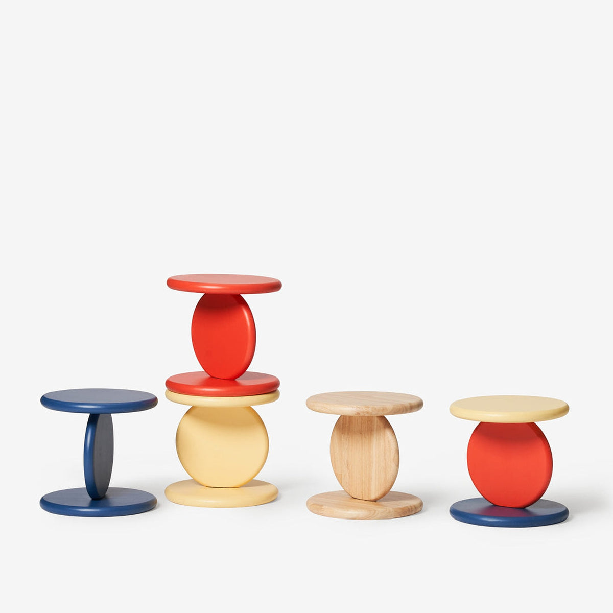Side Table "Pod Low" – Red · Wood · Ø 27 cm | Hanna Anonen · Areaware