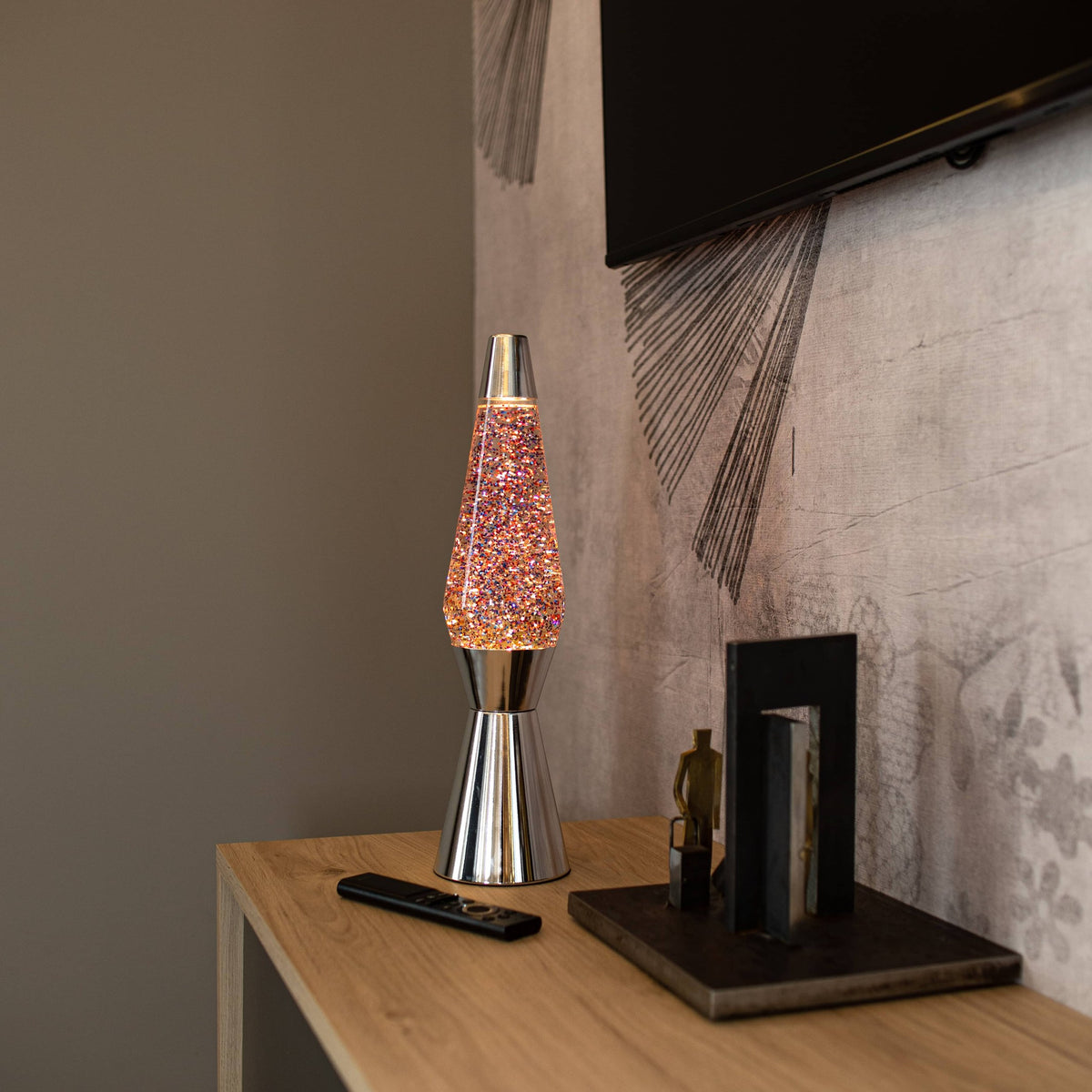 Lavalampe Bullet – Pink Glitter · Retro · 40 cm | Fisura