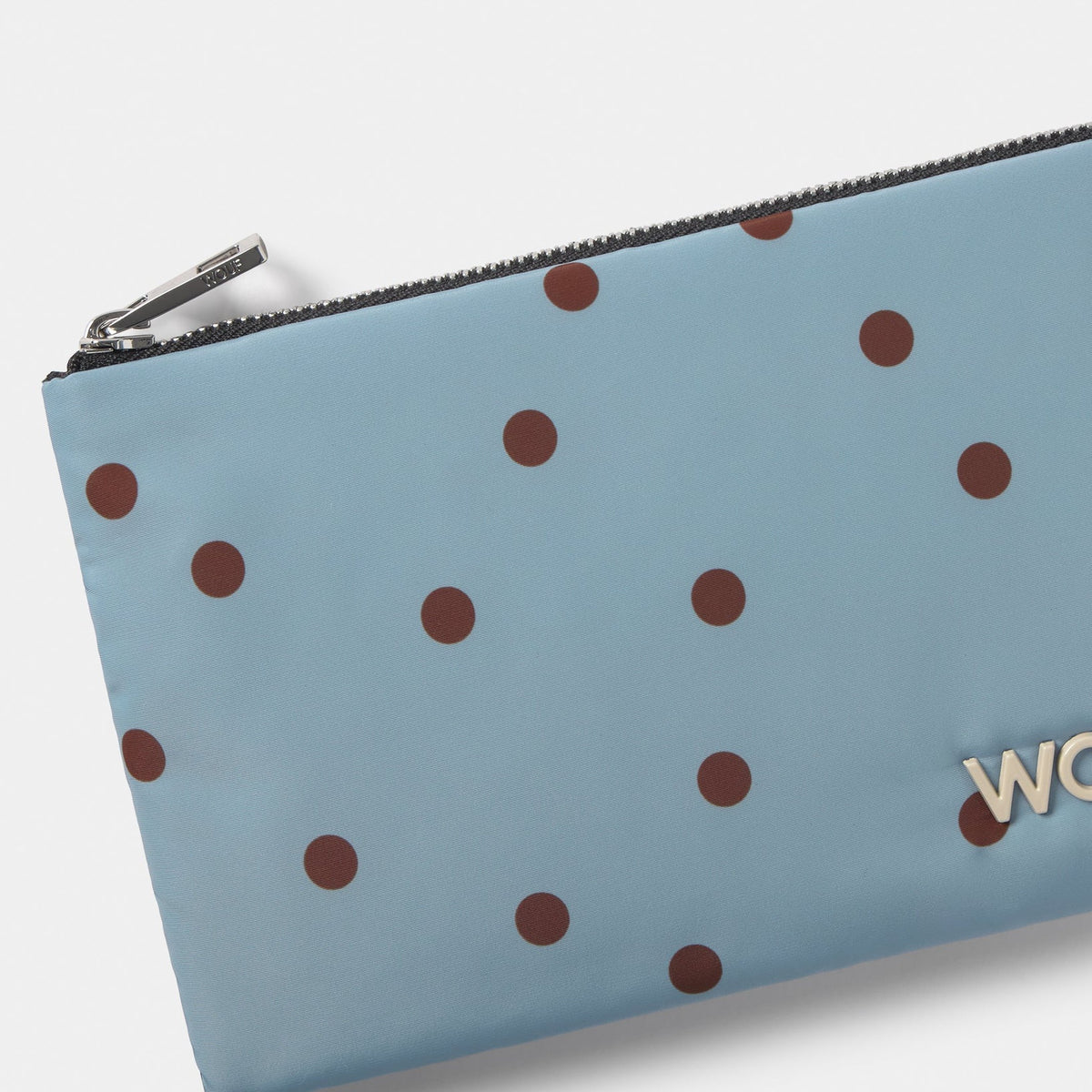 Pouch Polka – Recycelt · Hellblau · Punktemuster · 21,5 cm | Wouf
