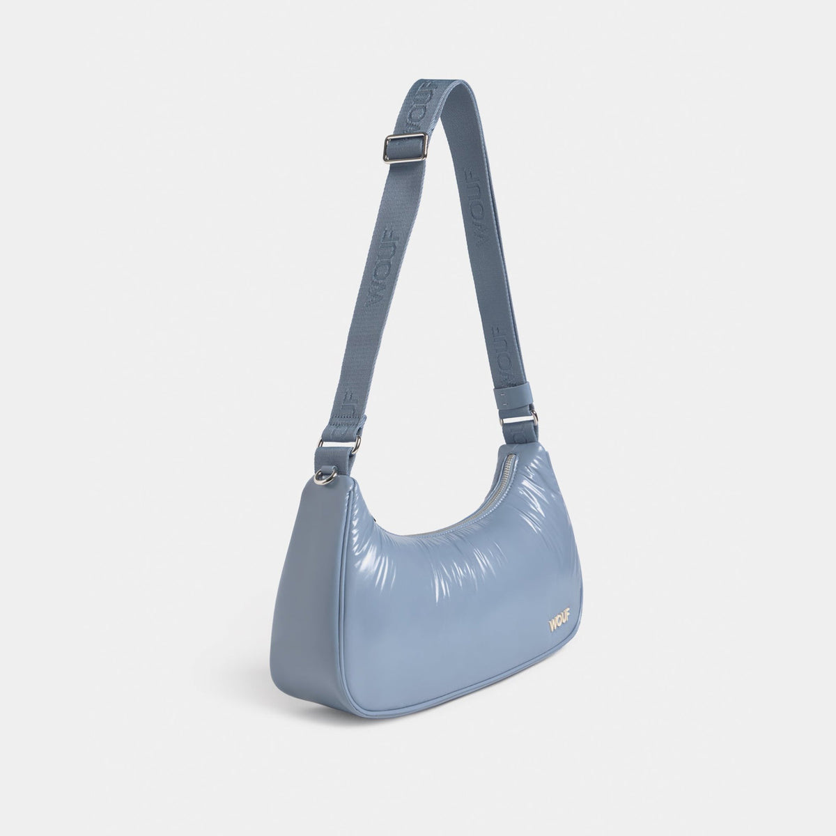 Umhängetasche Steel – Stahlblau · Glossy · Recycelt · 33 cm | Wouf