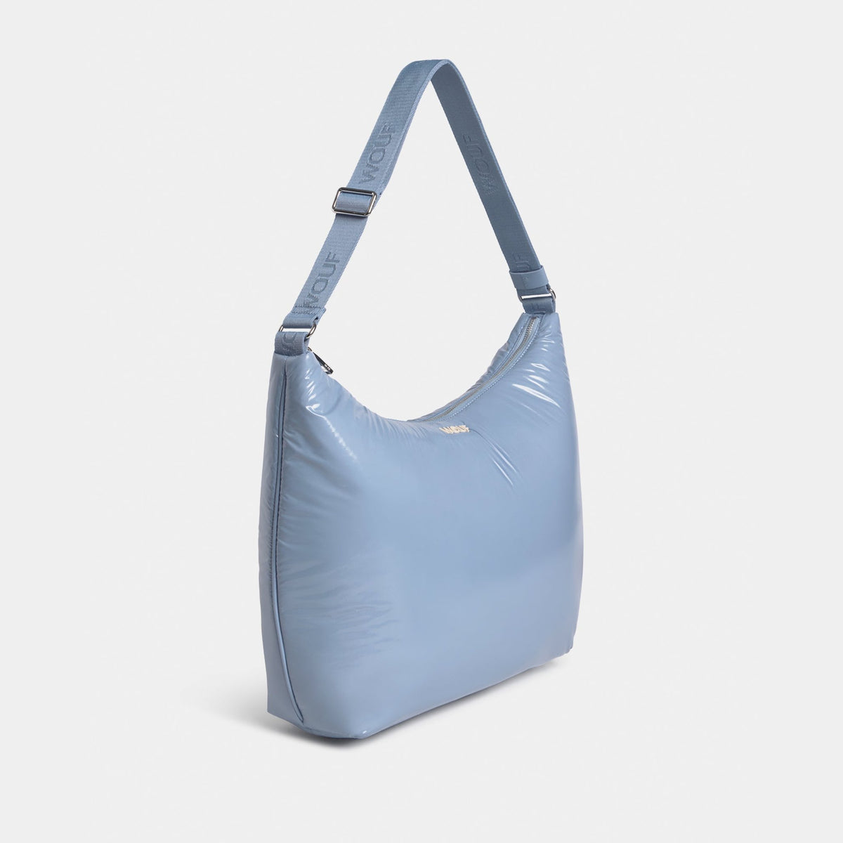Beuteltasche Steel – Stahlblau · Glossy · Recycelt · 42 x 25 cm | Wouf