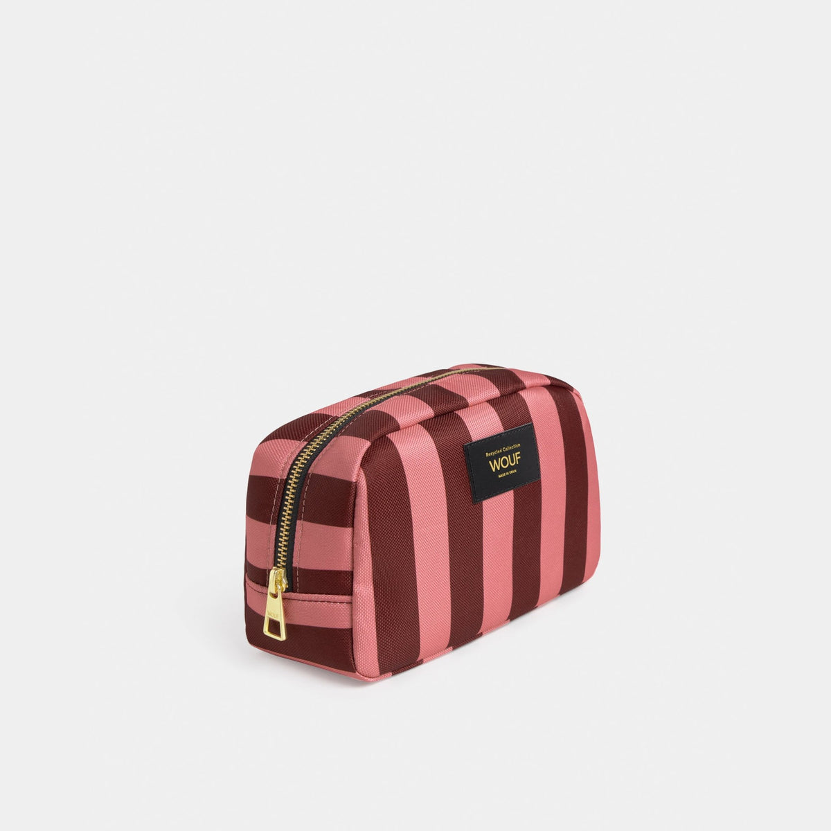 Kulturbeutel Sophie – Rosa · Streifenmuster · Recycelt · 20 cm | Wouf
