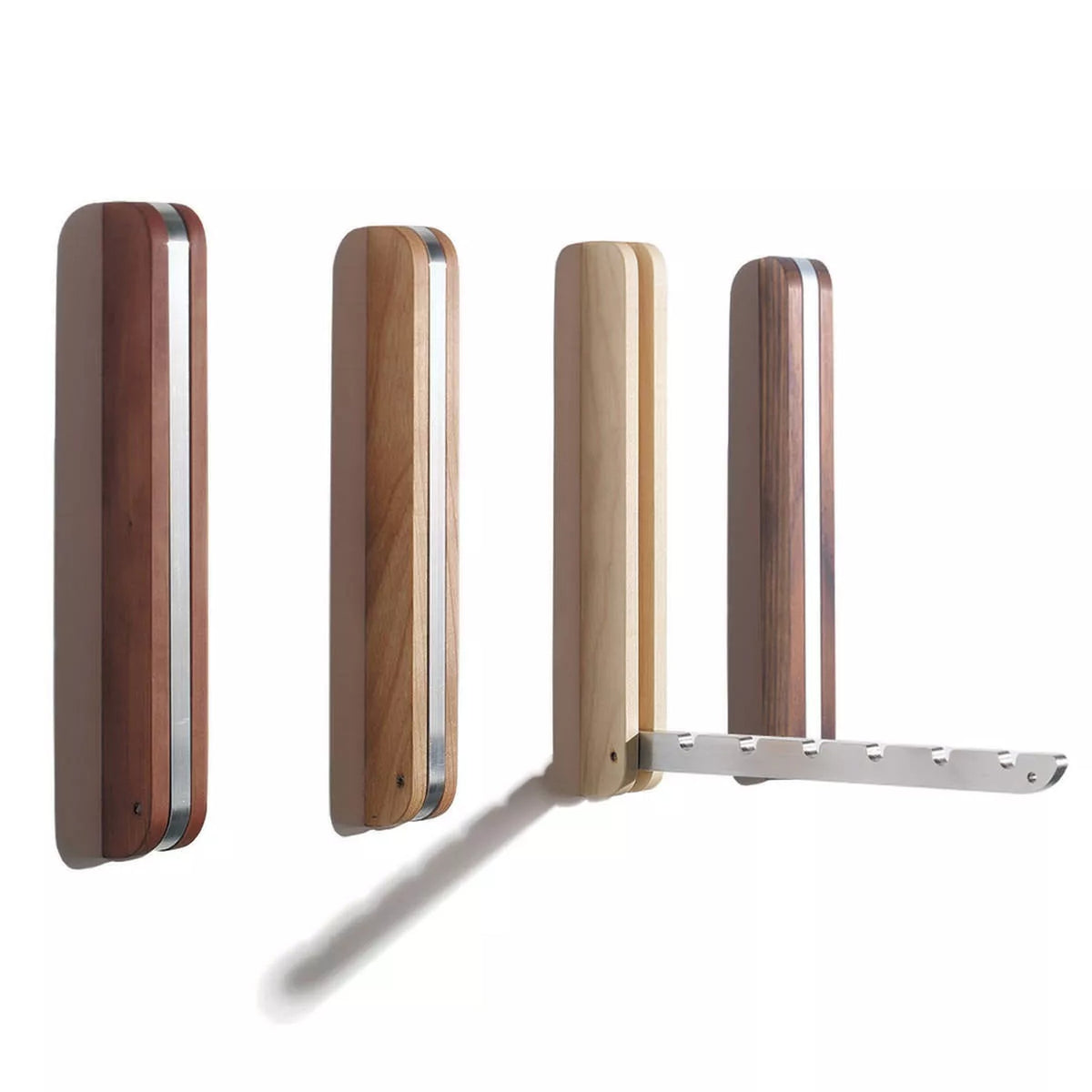 Wandhaken klappbar – Eiche · Aluminium · 6 Haken | side by side