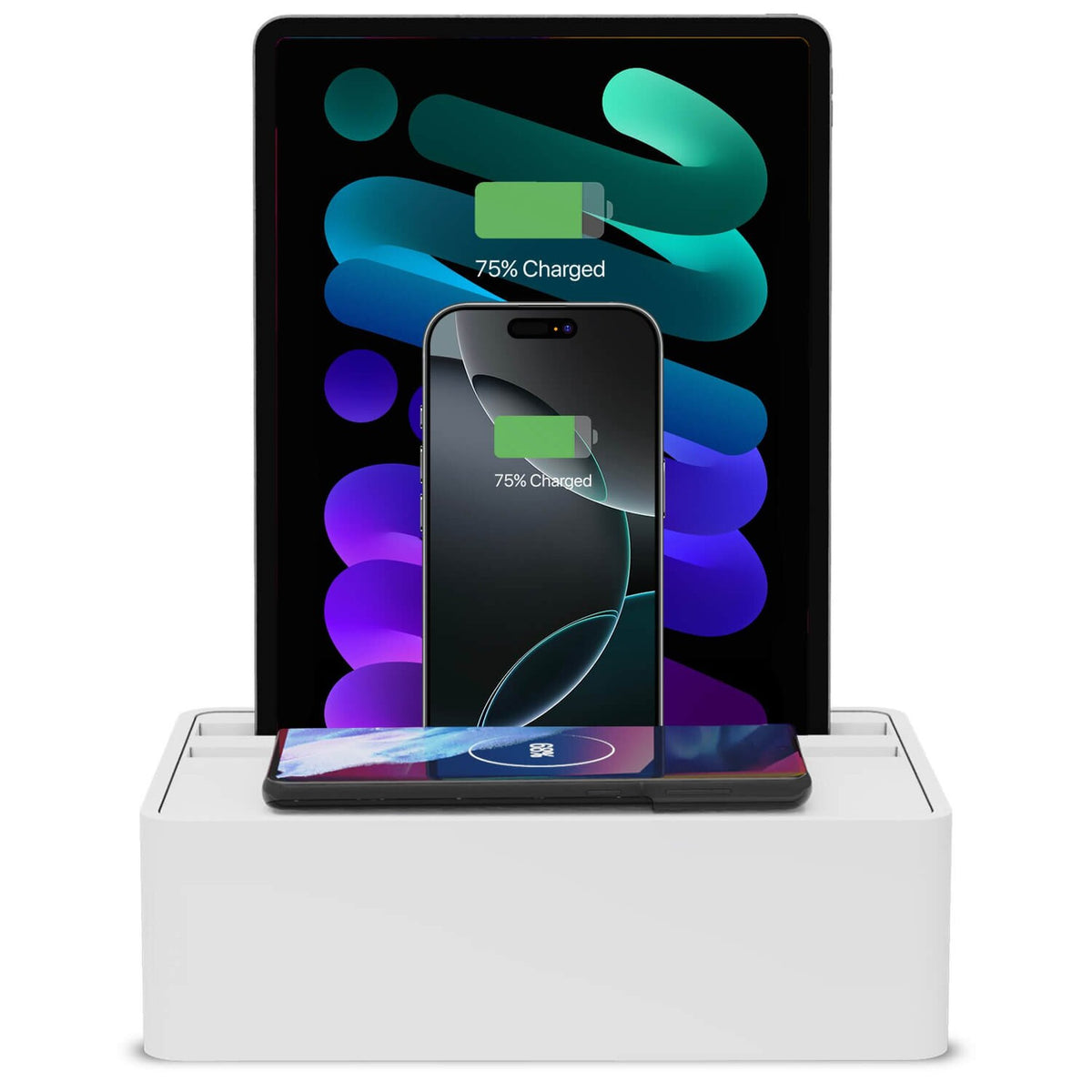 Qi-Ladestation "Alldock Pro" – Weiß · 4× USB-C · 90 W | Alldock