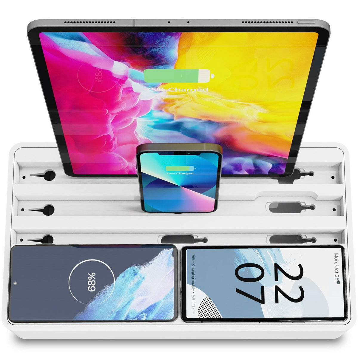Qi-Ladestation "Alldock Pro Max" – Weiß · 6× USB-C · 160 W | Alldock