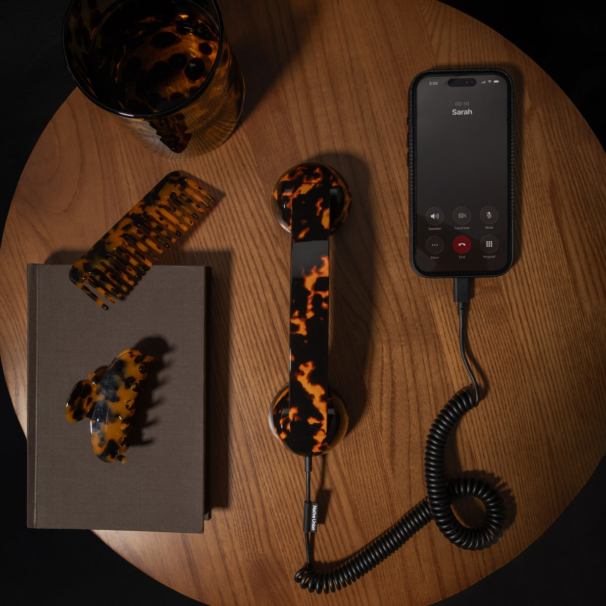 Retro-Telefonhörer "POP Phone" – Schildpatt · USB-C · Limited Edition | Native Union