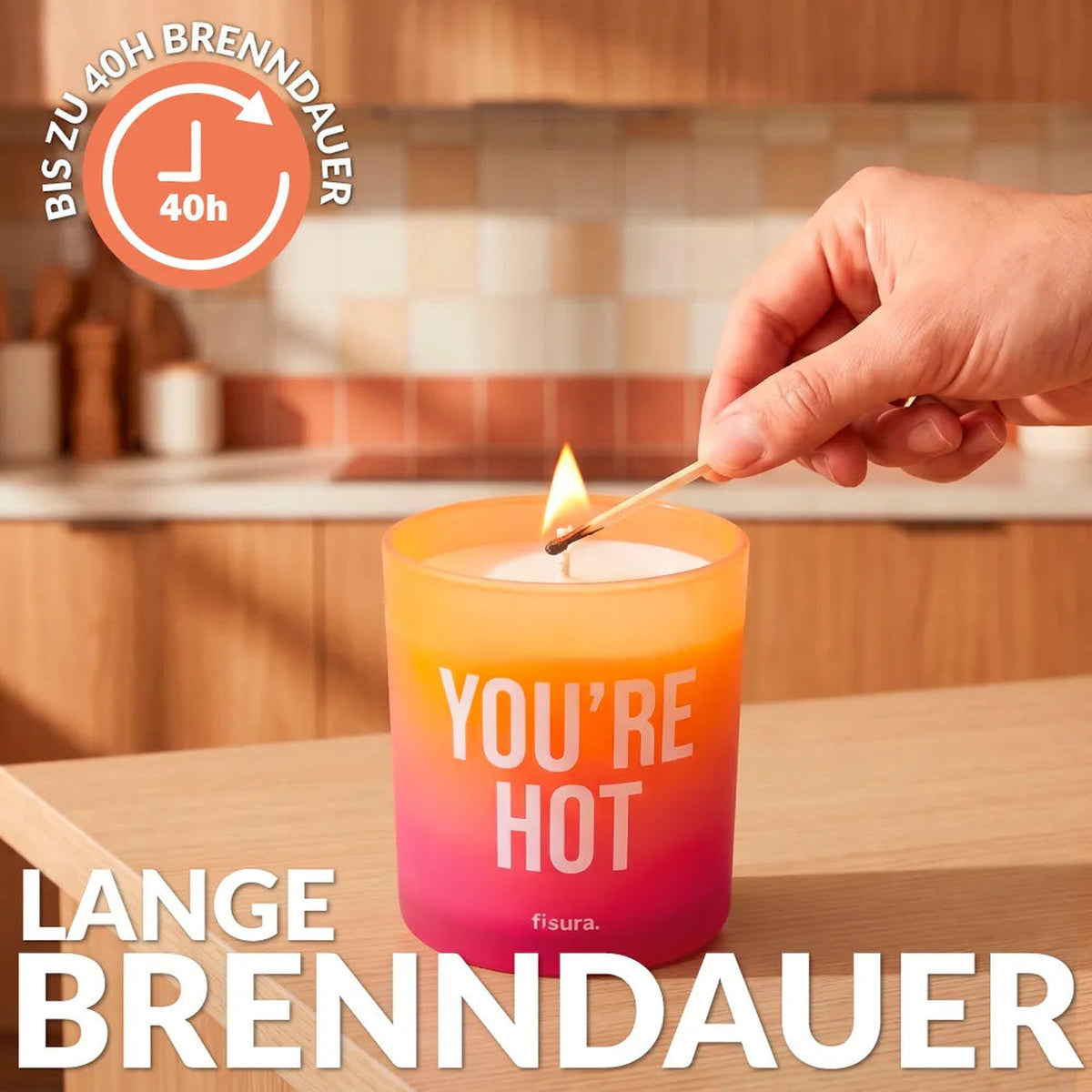 Bougie parfumée "You're Hot" – Verre · Cuir | Fisura