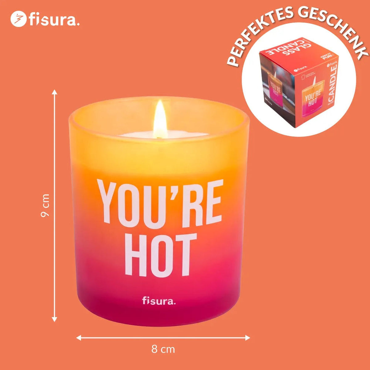 Bougie parfumée "You're Hot" – Verre · Cuir | Fisura