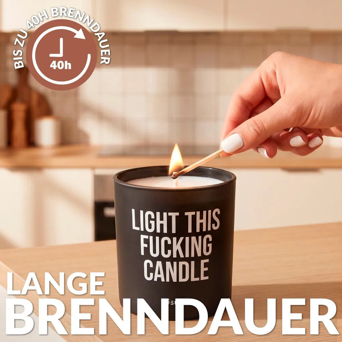 Bougie "Light This Fucking Candle" – Verre · Linge frais | Fisura