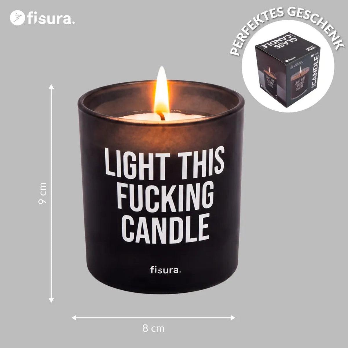 Bougie "Light This Fucking Candle" – Verre · Linge frais | Fisura