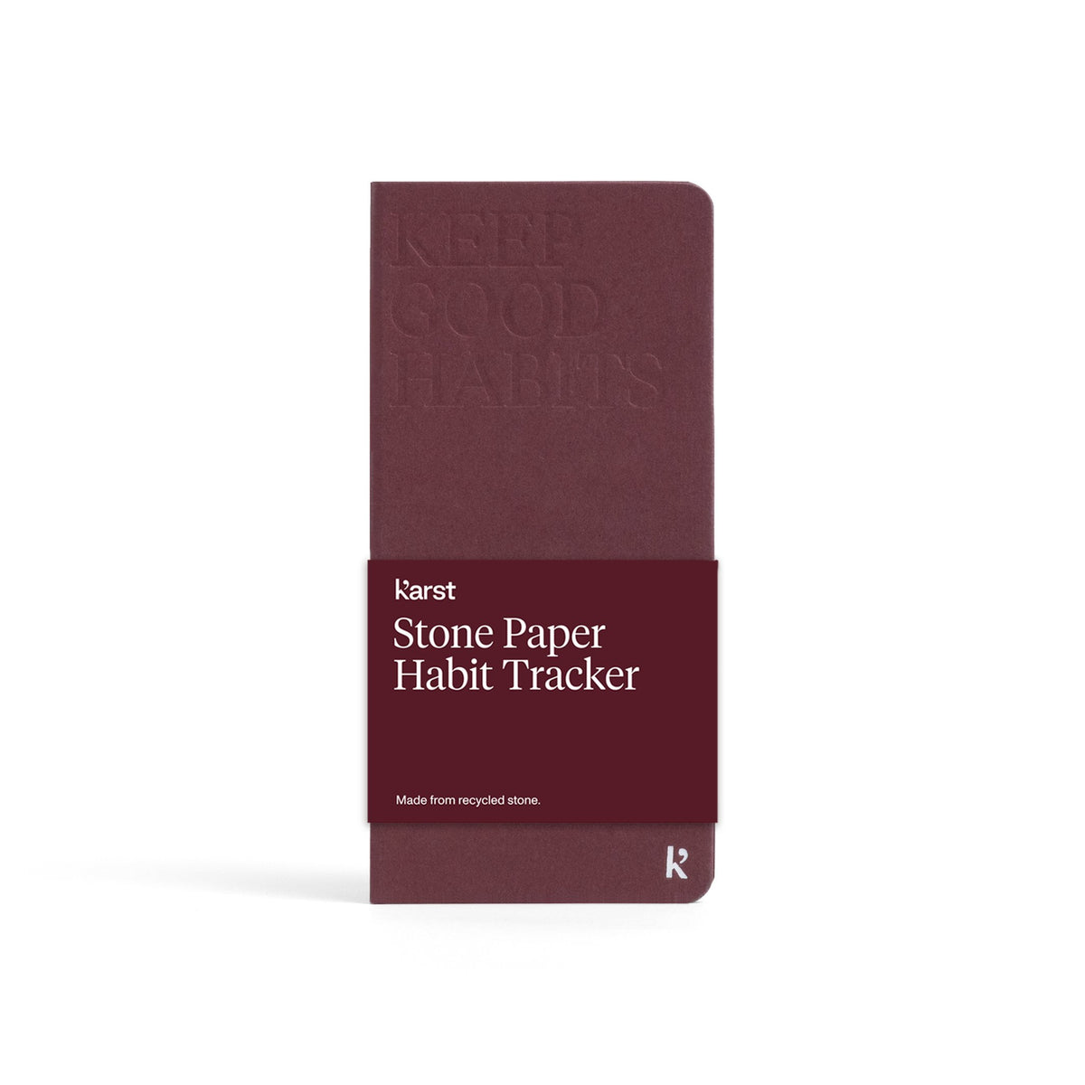 Habit Tracker Pro – Steinpapier · Bordeaux · 18,5 × 9 cm | Karst