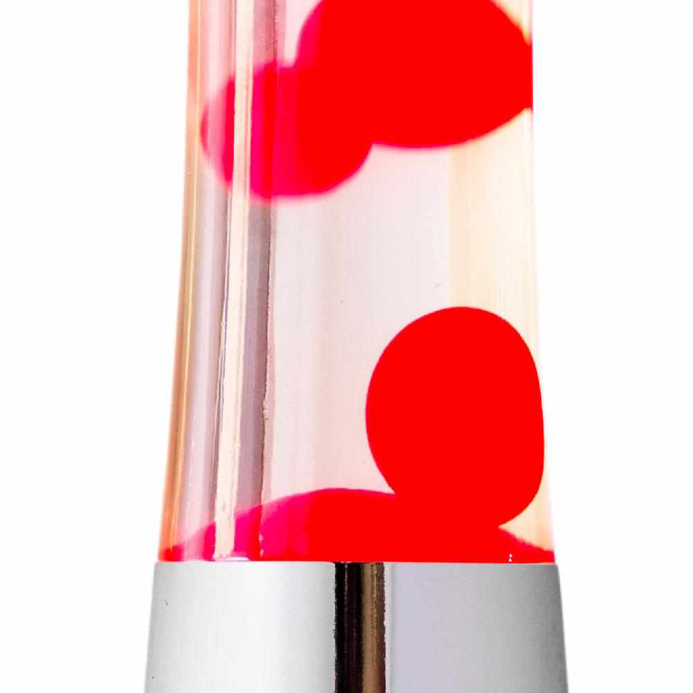 Lava Lamp Tower – Chrome · Red Lava · Retro · 39.5 cm | Fisura