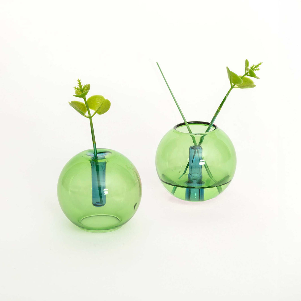 BUBBLE GLASS VASE - Green & Blue | Block Design