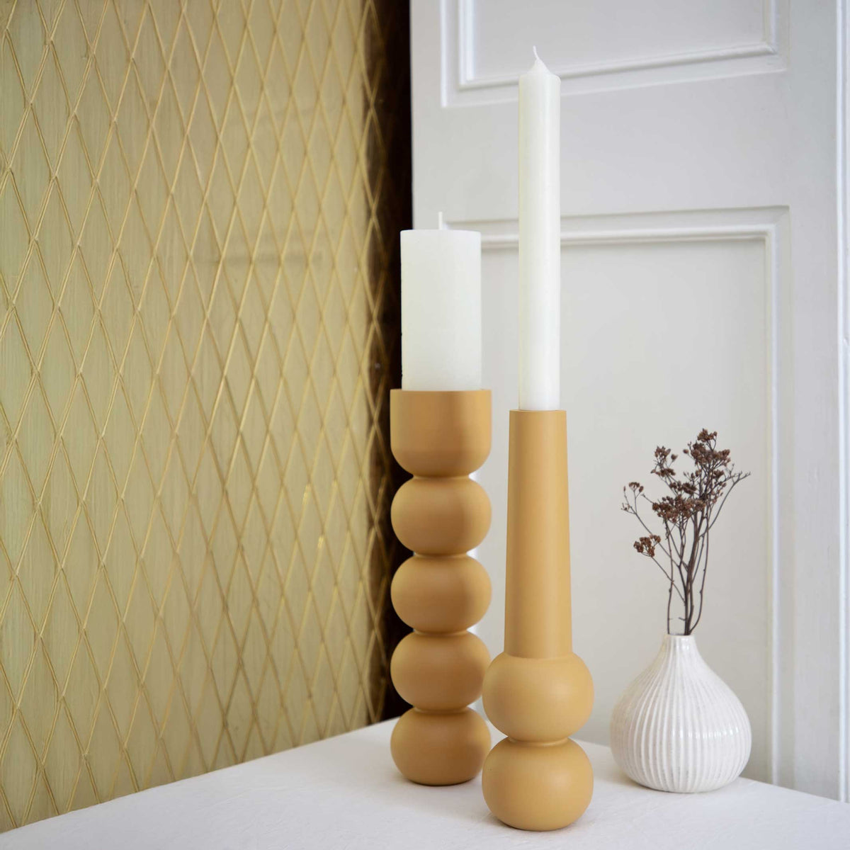 Candleholder "Cone High" – Beech · 32 cm | Lemon Lily